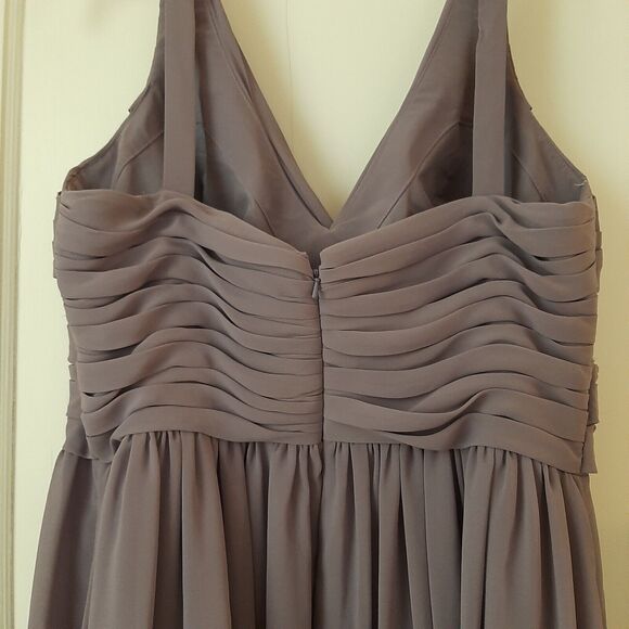 Sz 18 Bill Levkoff Dark Purple Formal Dress 40" total length Prom Bridesmaid - Picture 7 of 14